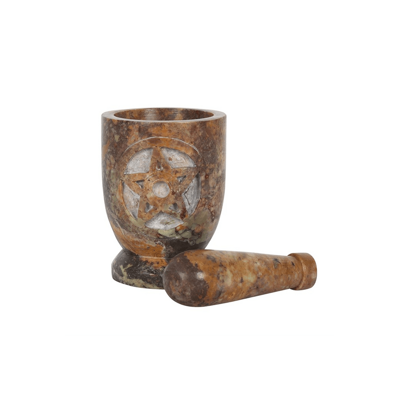 Stone Pentagram Mortar and Pestle - DuvetDay.co.uk