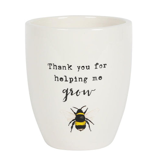 Thank You For Helping Me Grow Ceramic Plant Pot - DuvetDay.co.uk