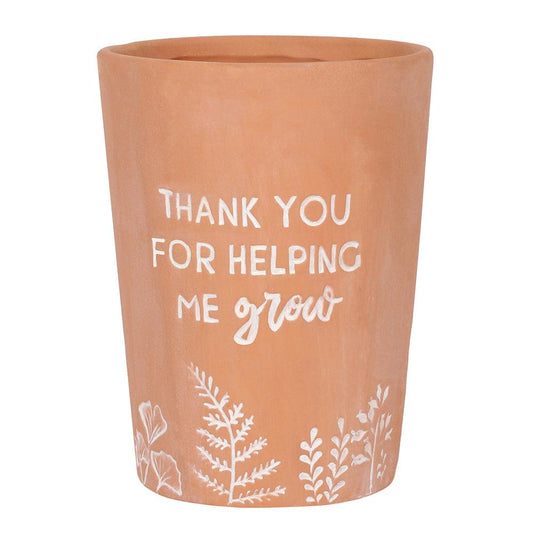 Thank You For Helping Me Grow Terracotta Plant Pot - DuvetDay.co.uk