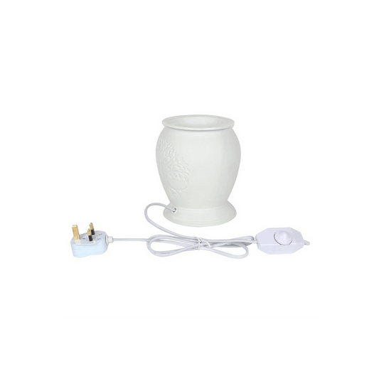 Tree of Life White Ceramic Electric Oil Burner - DuvetDay.co.uk
