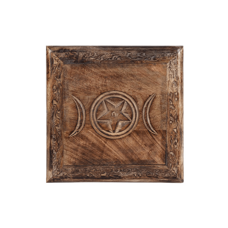 Triple Moon Altar Table with Detailed Border - DuvetDay.co.uk