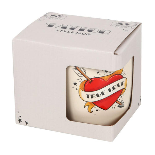 True Love Tattoo Heart Mug - DuvetDay.co.uk