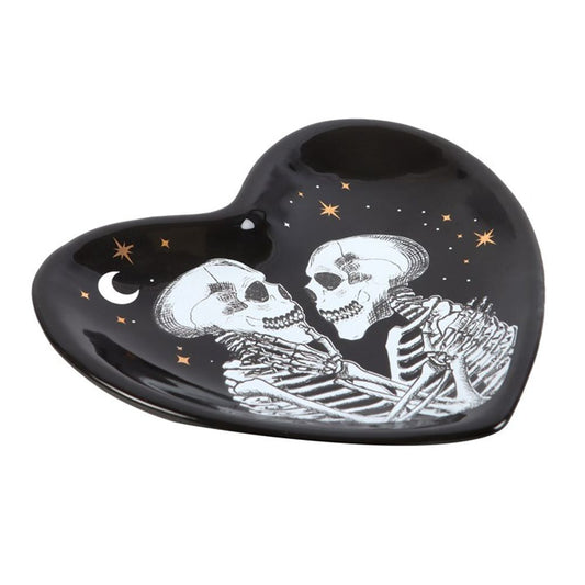 Skeleton Couple Heart Trinket Dish - DuvetDay.co.uk