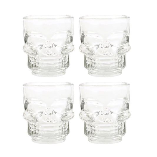 Set of 4 Skull Shot Glasses Set - DuvetDay.co.uk