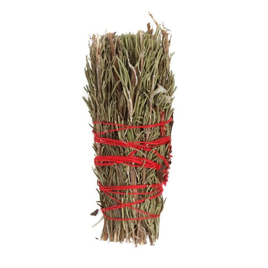 6in Ritual Wand Smudge Stick with Rosemary and Red Flowers - DuvetDay.co.uk
