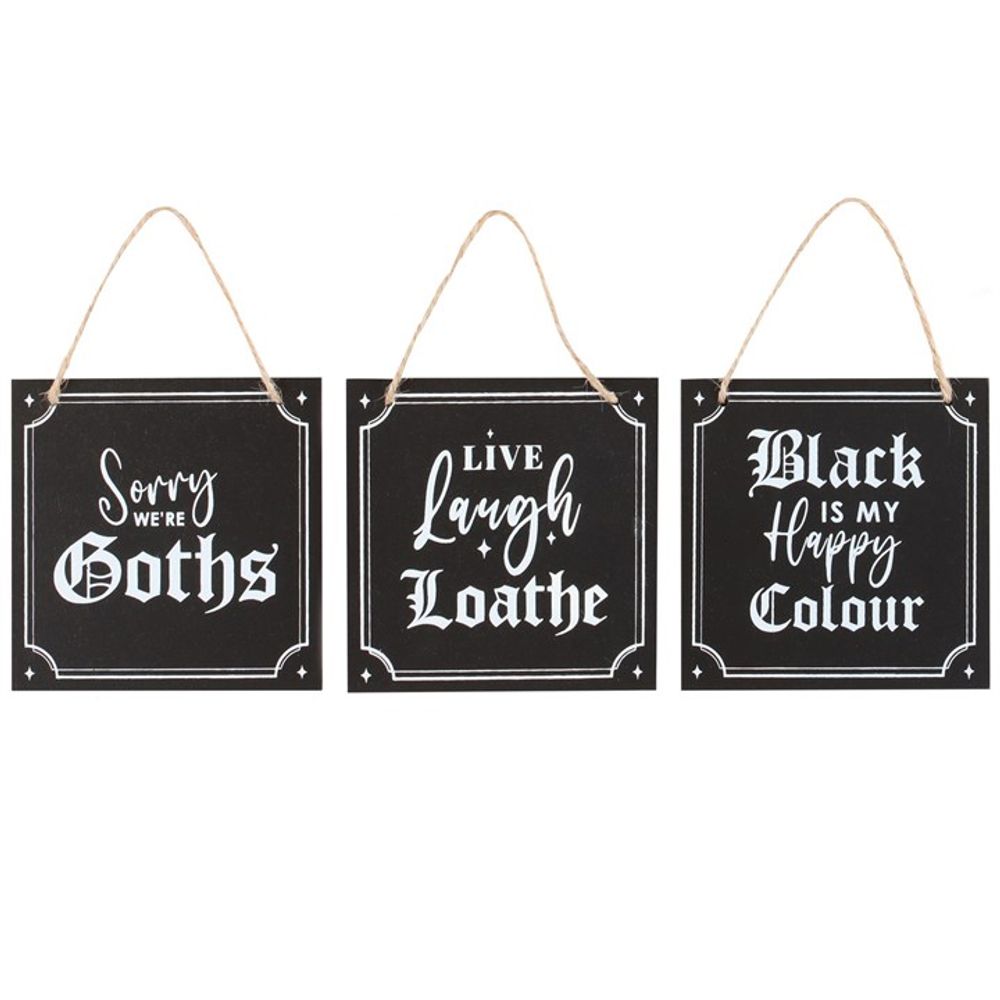 Set of 12 Gothic Mini Signs - DuvetDay.co.uk