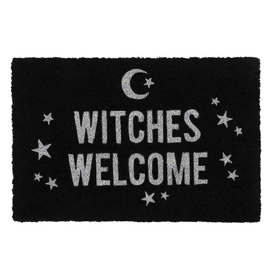 Black Witches Welcome Doormat - DuvetDay.co.uk