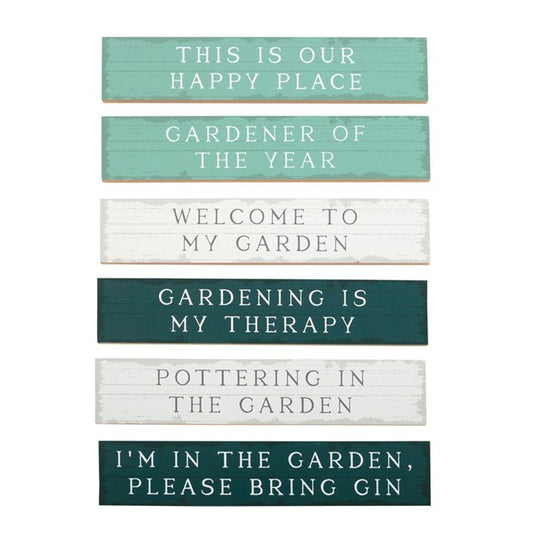 Set of 36 Gardening Block Signs on Display