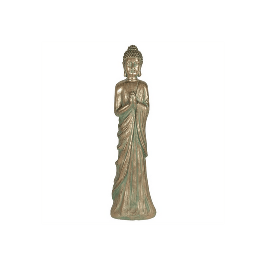 Verdigris Effect 81cm Standing Garden Buddha - DuvetDay.co.uk