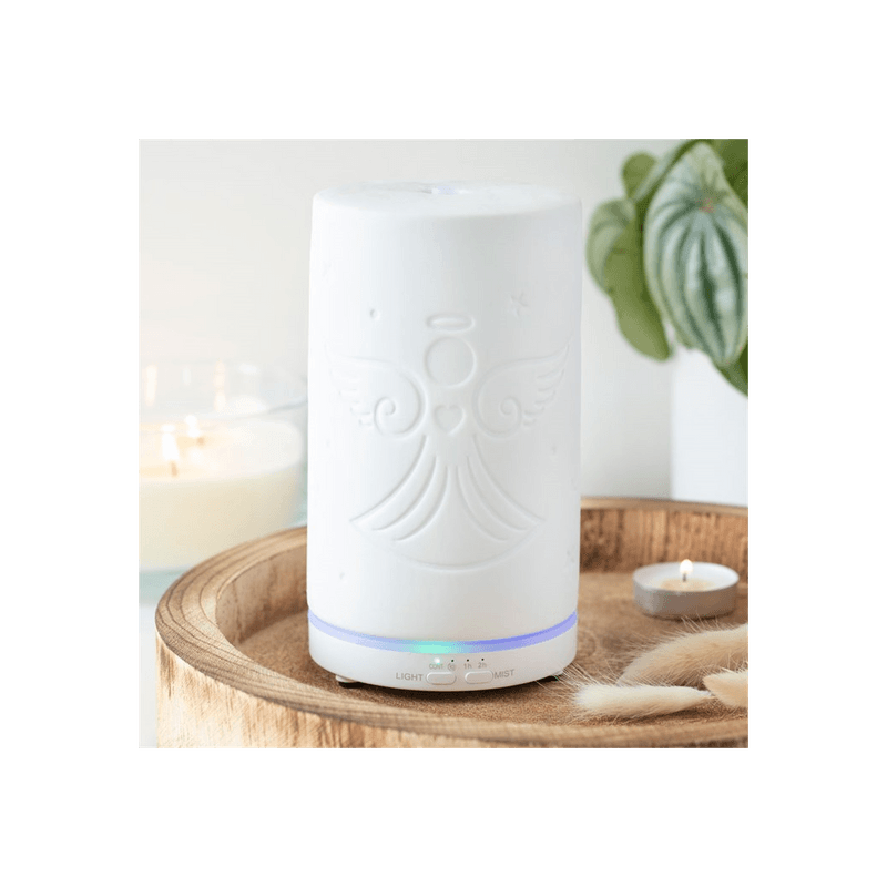 White Ceramic Guardian Angel Electric Aroma Diffuser - DuvetDay.co.uk