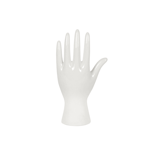 White Ceramic Palmistry Hand Ornament - DuvetDay.co.uk
