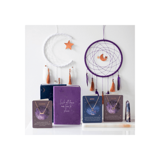 White Crescent Moon Dreamcatcher - DuvetDay.co.uk