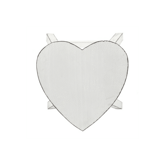 White Shabby Heart Stool - DuvetDay.co.uk