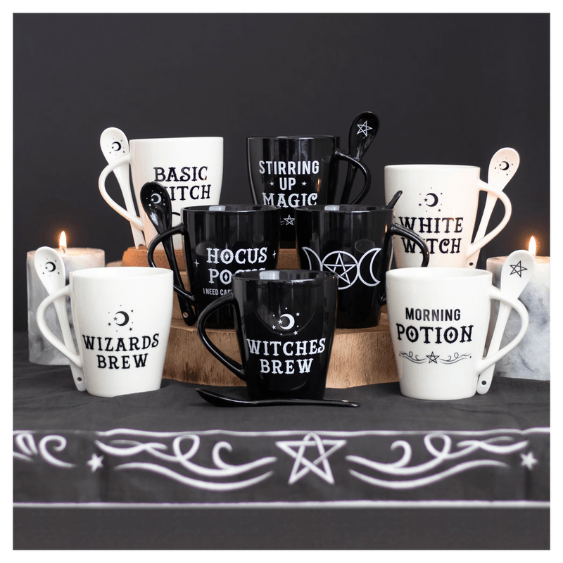 White Witch Mug and Spoon Set - DuvetDay.co.uk