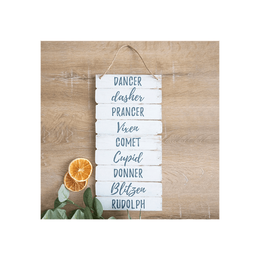 Winter Magic Wooden Reindeer Name Plaque - DuvetDay.co.uk