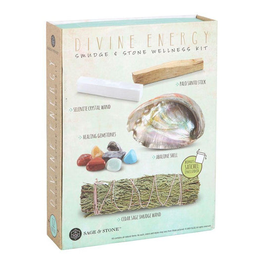 Divine Energy Smudge and Stone Wellness Kit - DuvetDay.co.uk