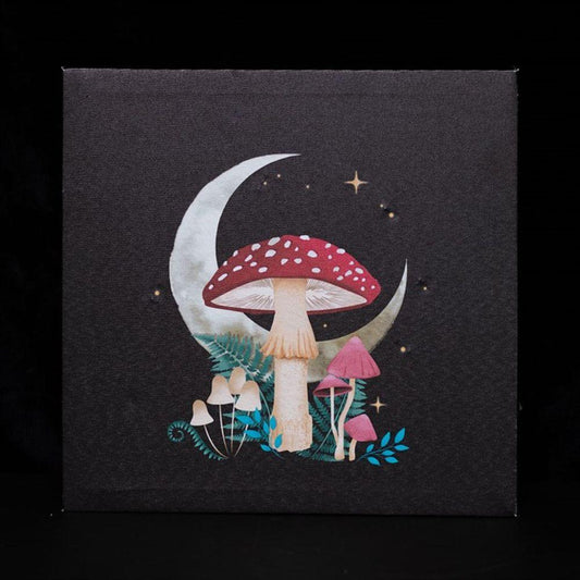 Forest Mushroom Light Up Canvas Plaque - DuvetDay.co.uk