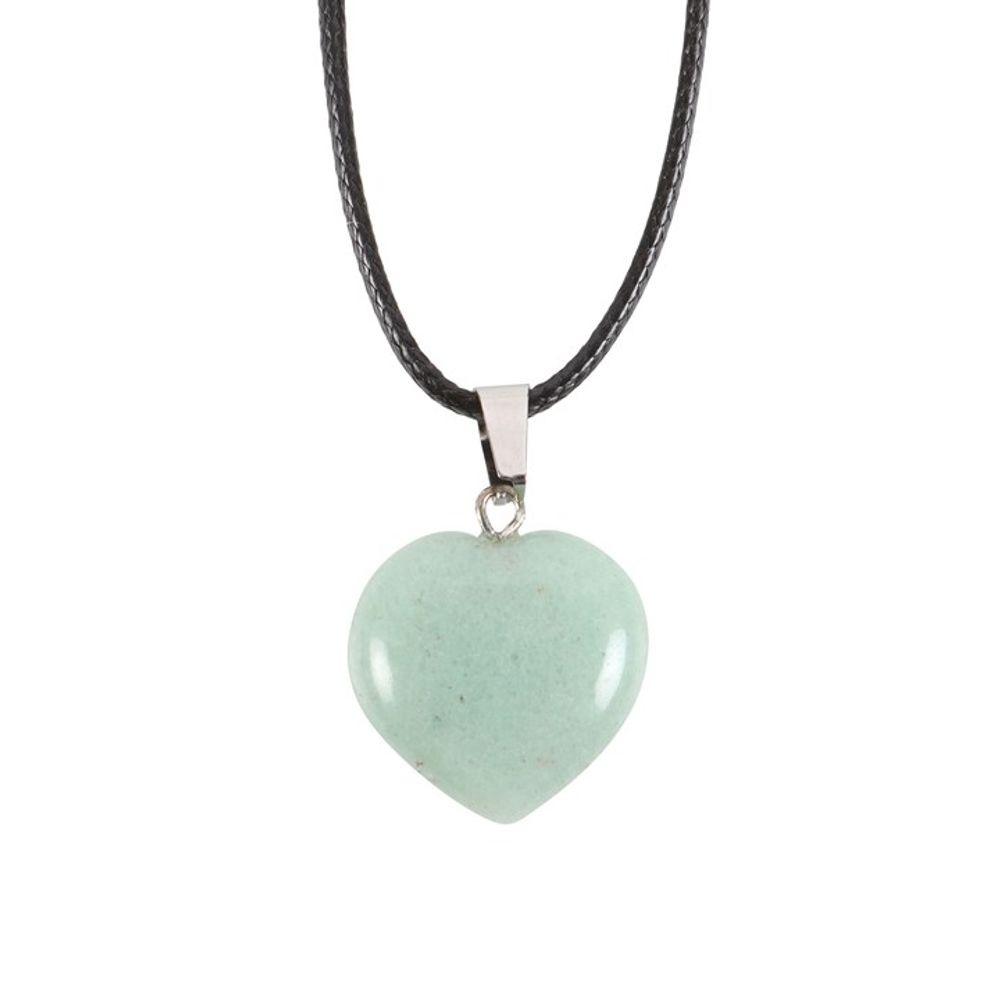 Green Adventurine Healing Crystal Heart Necklace - DuvetDay.co.uk
