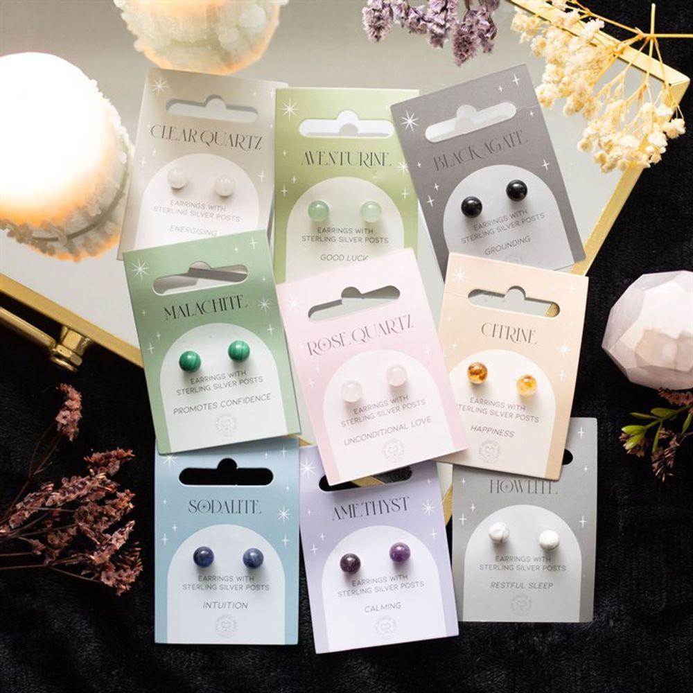 Howlite Semi Precious Crystal Earrings - DuvetDay.co.uk