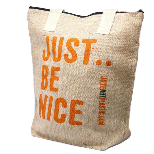 Just Be Nice - Eco Jute Bag - DuvetDay.co.uk