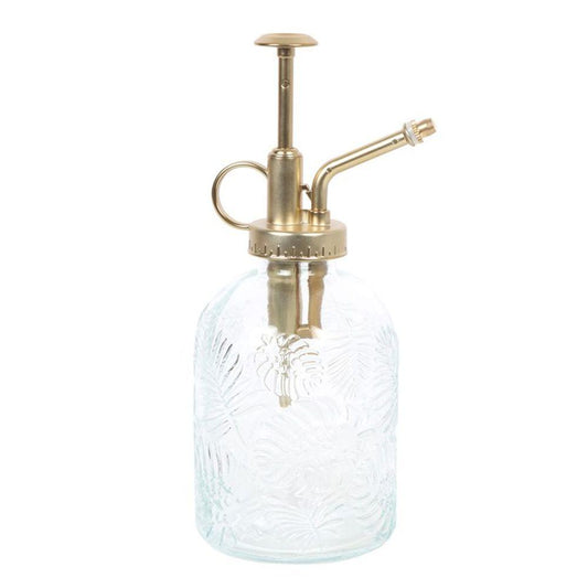 Large Leaf Print Glass Plant Mister - DuvetDay.co.uk