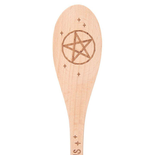 Little Witch in All of Us Wooden Pentagram Spoon - DuvetDay.co.uk