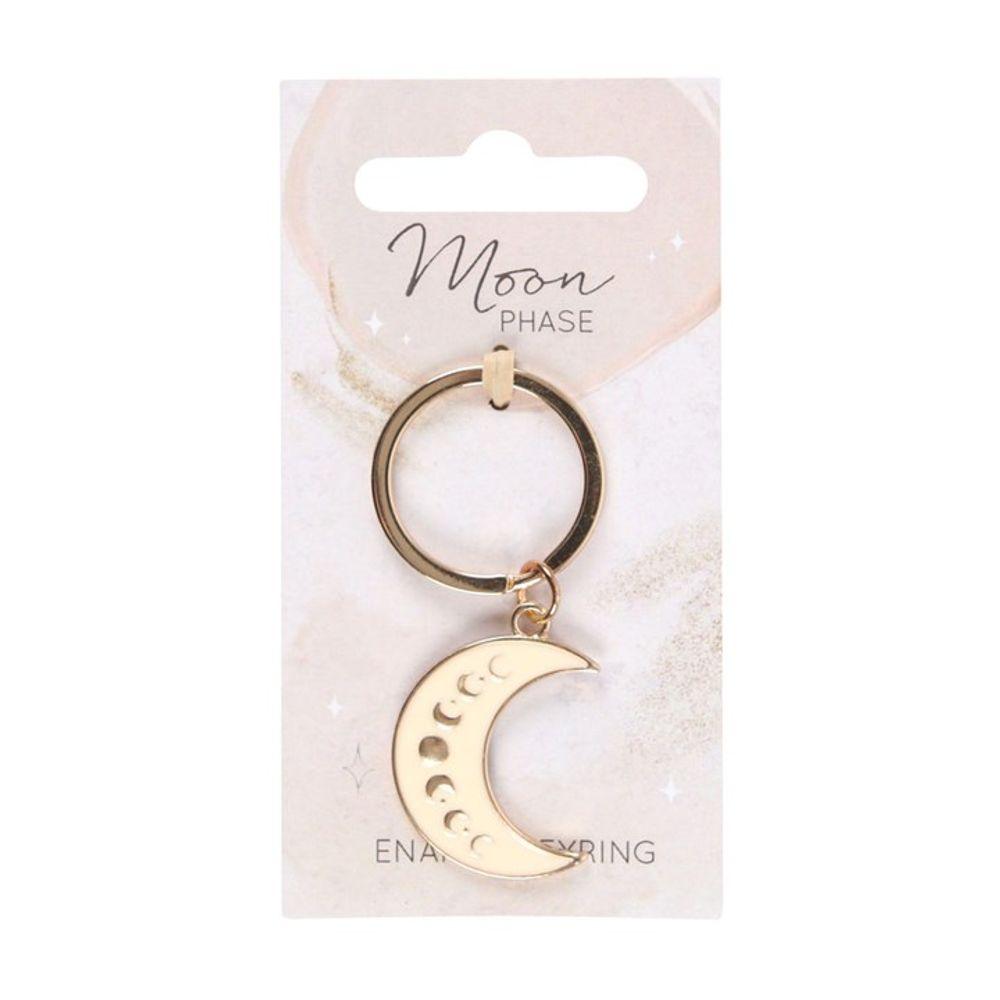 Moon Phase Crescent Enamel Keyring - DuvetDay.co.uk