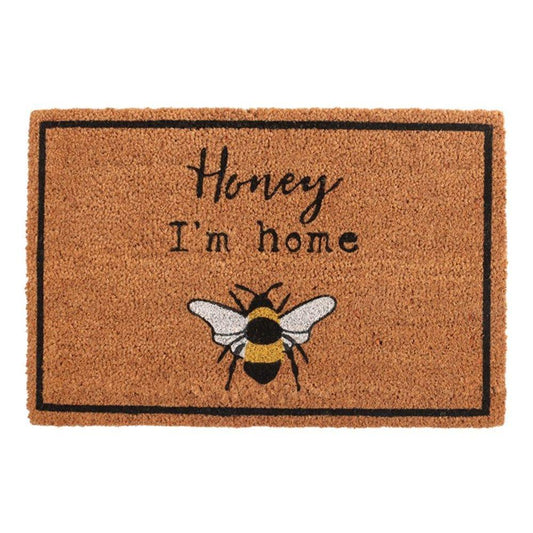 Natural Honey I’m Home Bee Doormat - DuvetDay.co.uk