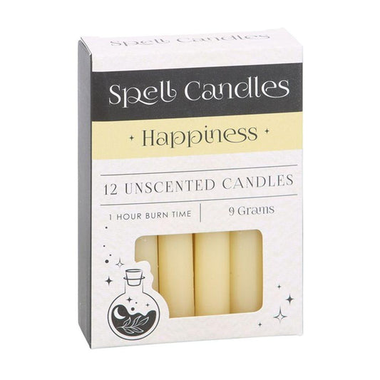 Pack of 12 Happiness Spell Candles - DuvetDay.co.uk