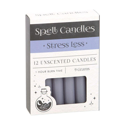 Pack of 12 Stress Less Spell Candles - DuvetDay.co.uk