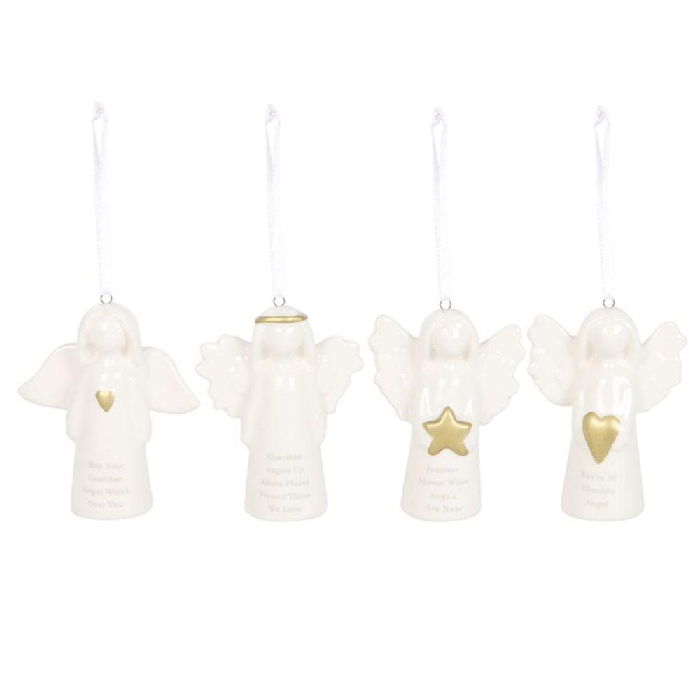 Set of 24 Angel Sentiment Ornaments on Display - DuvetDay.co.uk