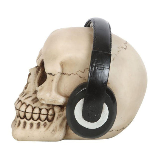 Skull Ornament with Headphones - DuvetDay.co.uk