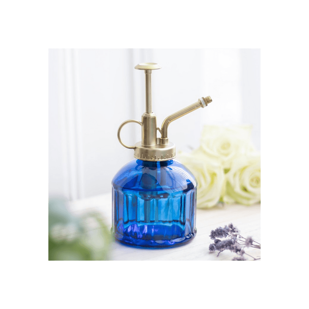 Small Blue Glass Plant Mister - DuvetDay.co.uk