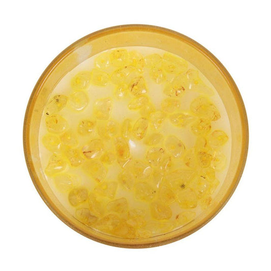 Solar Plexus Chakra Lemon Crystal Chip Candle - DuvetDay.co.uk
