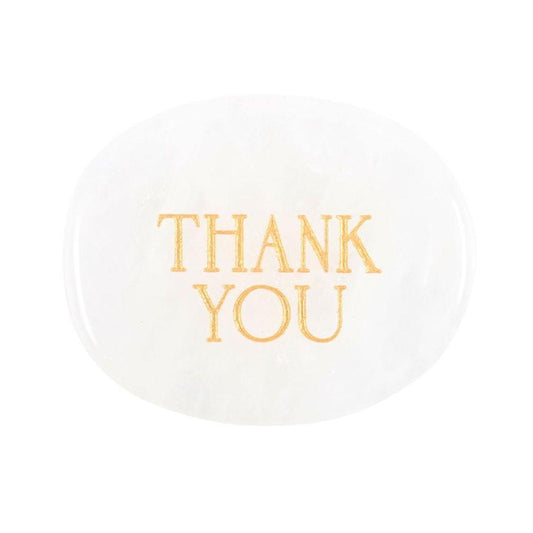 Thank You Clear Quartz Crystal Palm Stone - DuvetDay.co.uk