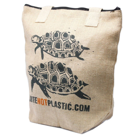 Two Turtles - Eco Jute Bag - DuvetDay.co.uk