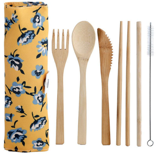 100% Natural Bamboo Cutlery 6 Piece Set - Peony Pick of the Bunch