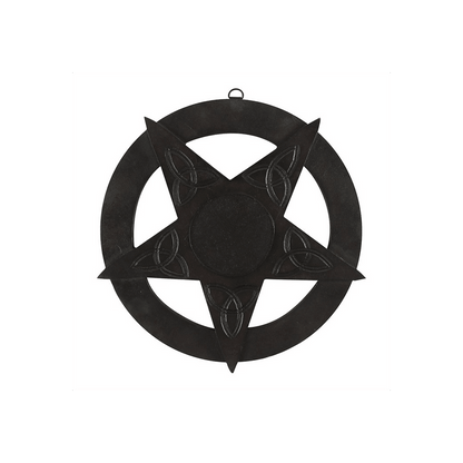 12 Inch Black Wood Pentagram - DuvetDay.co.uk