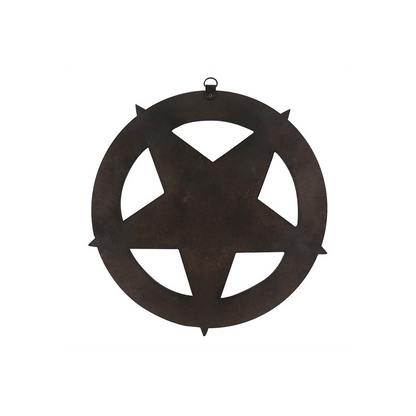 12 Inch Black Wood Pentagram - DuvetDay.co.uk