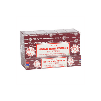 12 Packs of Indian Rain Forest Incense Sticks by Satya - DuvetDay.co.uk