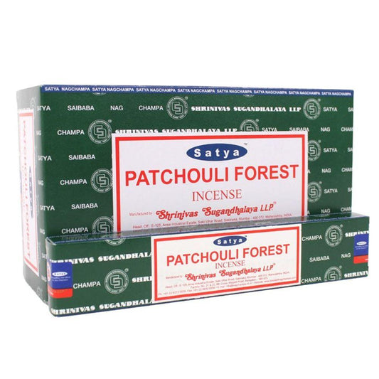 12 Packs of Patchouli Forest Incense Sticks by Satya - DuvetDay.co.uk