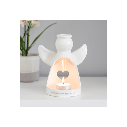 15cm Feathers Appear Angel Tealight Holder - DuvetDay.co.uk