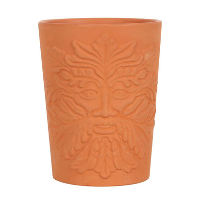 16cm Green Man Terracotta Plant Pot - DuvetDay.co.uk