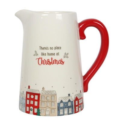 17cm Christmas Village Ceramic Flower Jug - DuvetDay.co.uk