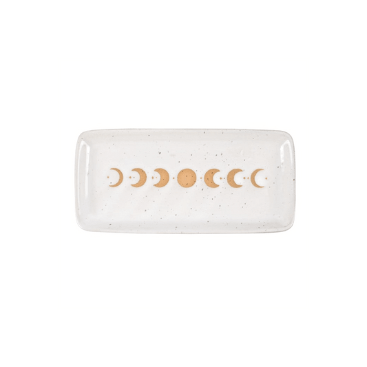 17cm Moon Phase Ceramic Trinket Tray - DuvetDay.co.uk