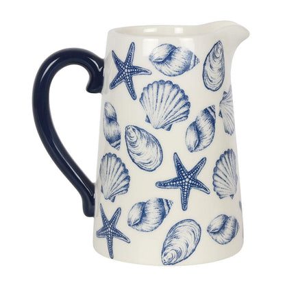 17cm Seashell Ceramic Flower Jug - DuvetDay.co.uk
