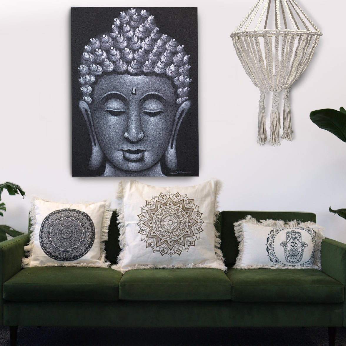 Lotus Mandala  Cushion Cover - 60x60cm - bronze