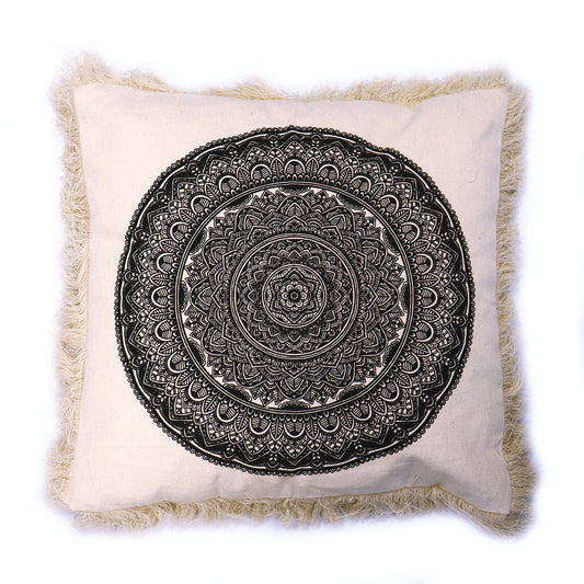 Traditional Mandala  Cushion Cover - 45x45cm - black