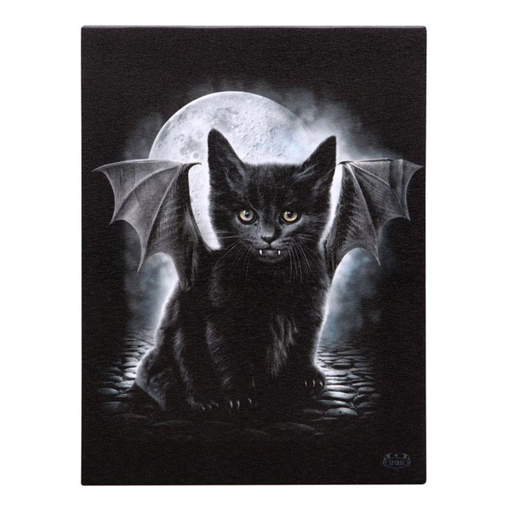 19x25cm Bat Cat Canvas Plaque by Spiral Direct - DuvetDay.co.uk