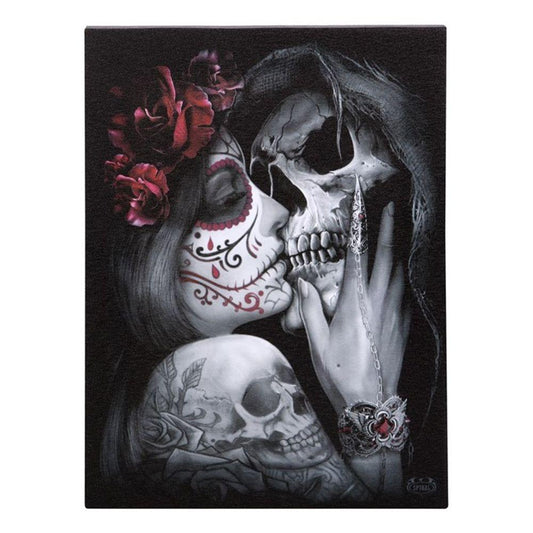 19x25cm Dead Kiss Canvas Plaque by Spiral Direct - DuvetDay.co.uk